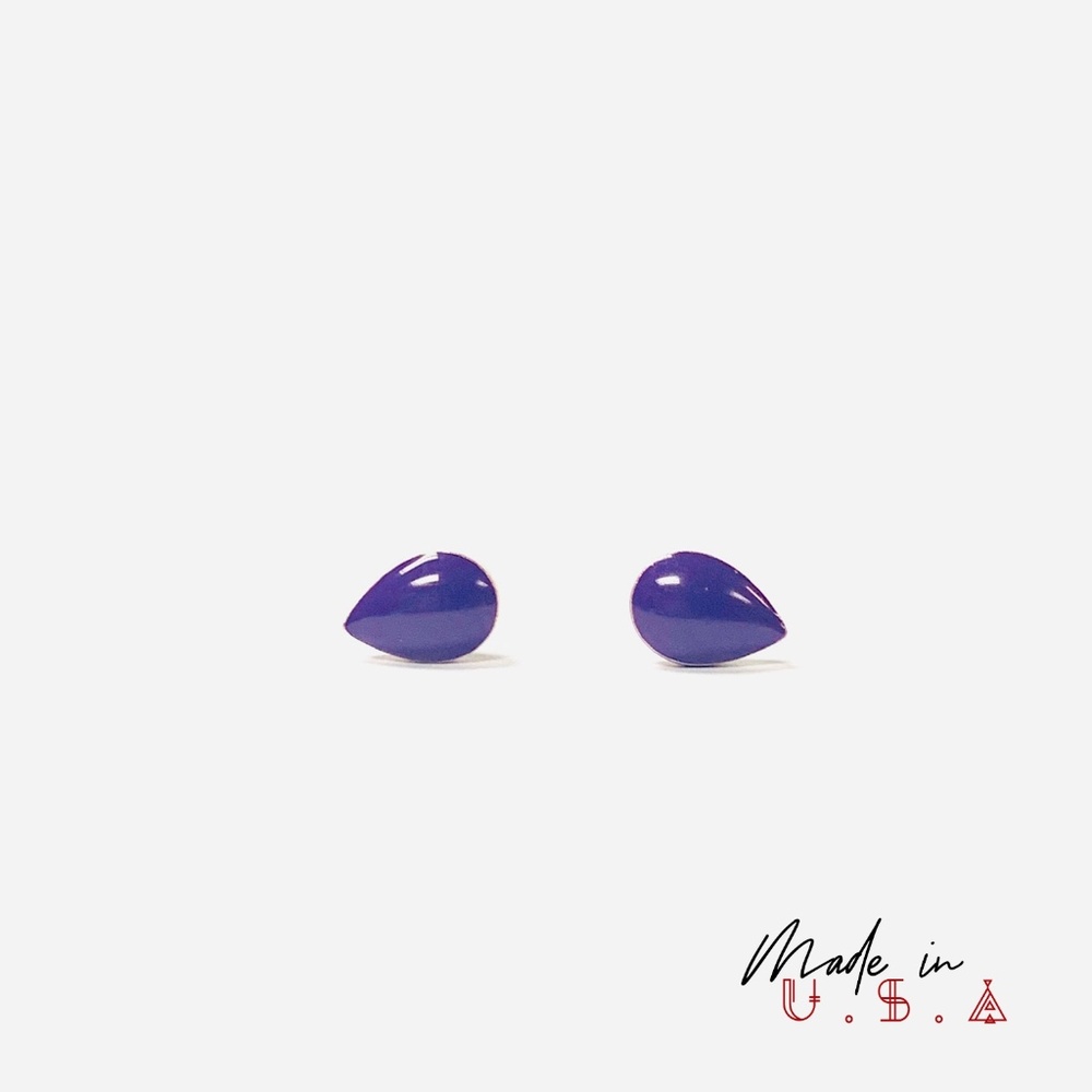 Petite Petal Shape Earrings - Royal Purple